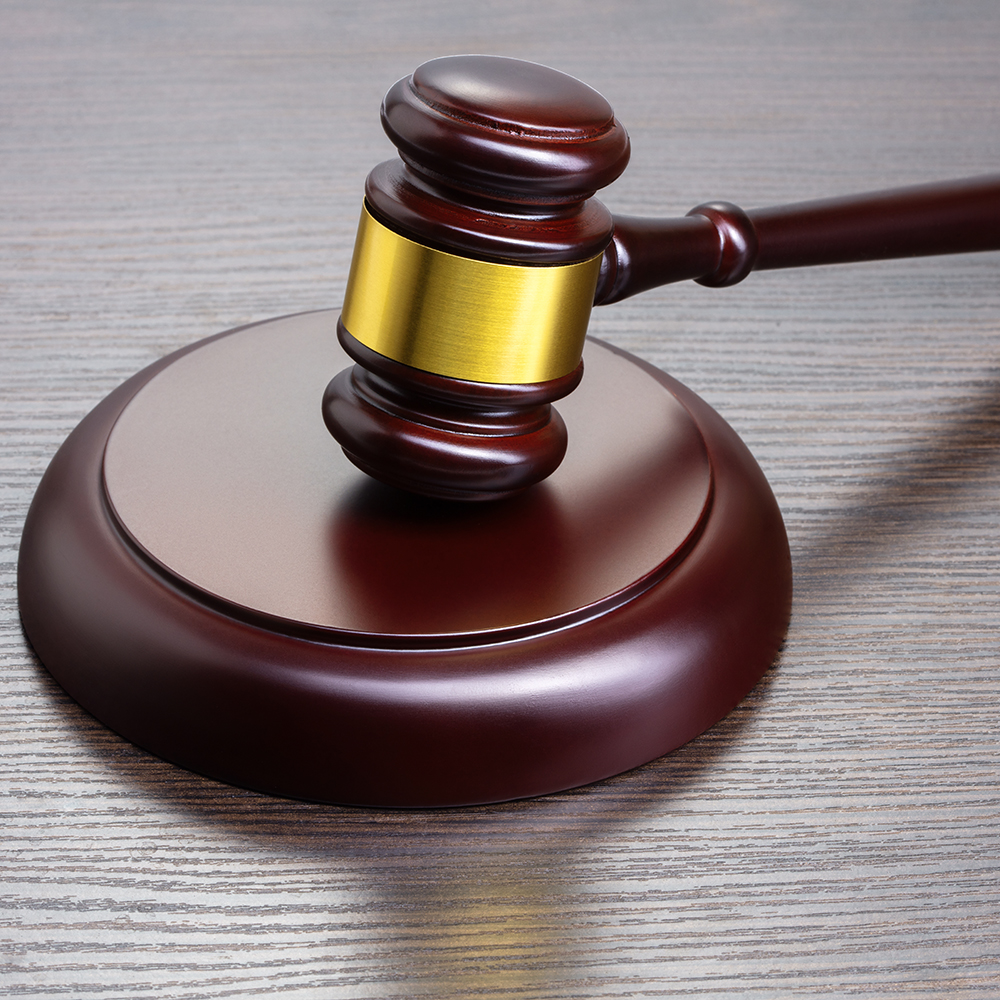 judge's gavel on table